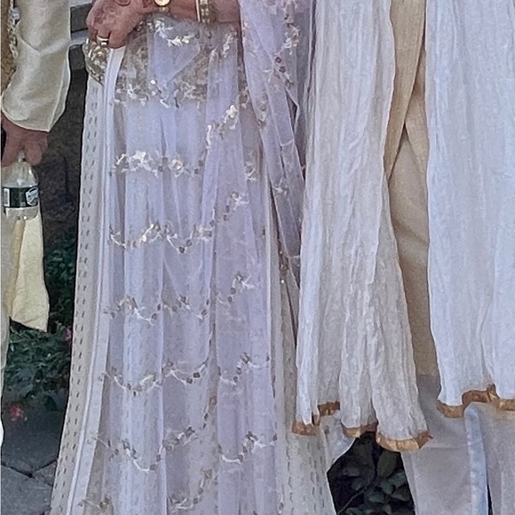 Cream and gold Indian Palazzo set - Picture 7 of 10